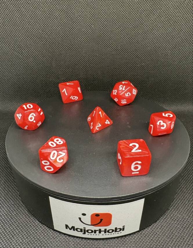 DND FRP 7’li Zar Seti – Sedefli Kırmızı | Dungeons & Dragons Masaüstü RPG Oyun Zarı Seti - 2
