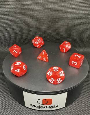 DND FRP 7’li Zar Seti – Sedefli Kırmızı | Dungeons & Dragons Masaüstü RPG Oyun Zarı Seti - 3