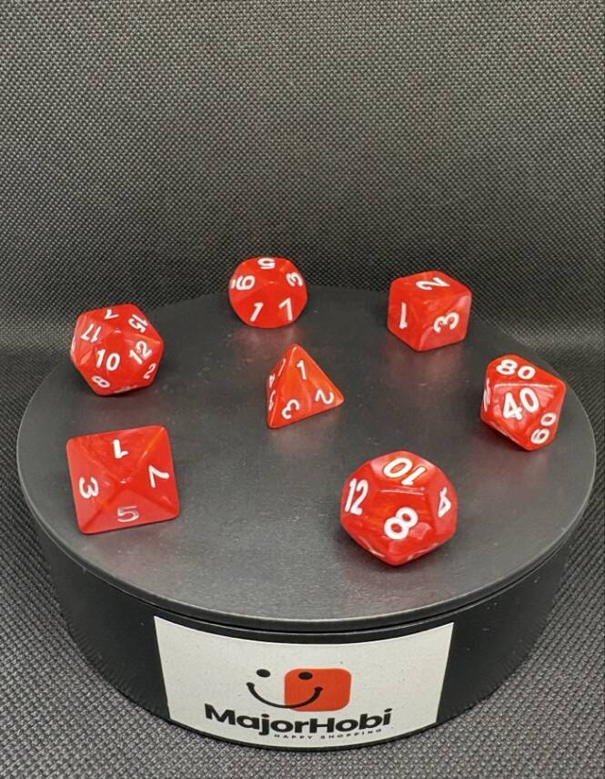 DND FRP 7’li Zar Seti – Sedefli Kırmızı | Dungeons & Dragons Masaüstü RPG Oyun Zarı Seti - 4