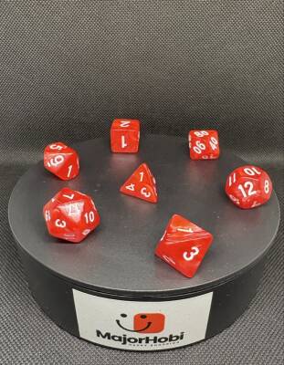 DND FRP 7’li Zar Seti – Sedefli Kırmızı | Dungeons & Dragons Masaüstü RPG Oyun Zarı Seti - 5