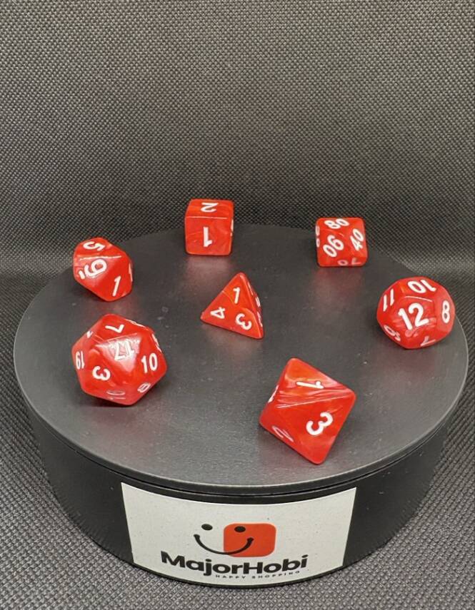 DND FRP 7’li Zar Seti – Sedefli Kırmızı | Dungeons & Dragons Masaüstü RPG Oyun Zarı Seti - 5