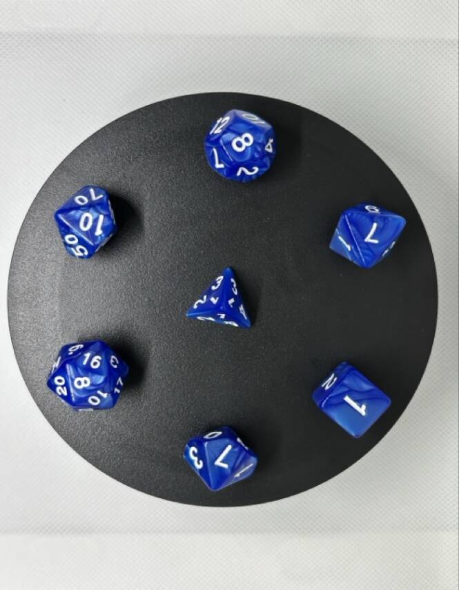 DND FRP 7’li Zar Seti – Sedefli Mavi | Dungeons & Dragons Masaüstü RPG Oyun Zarı Seti - 7