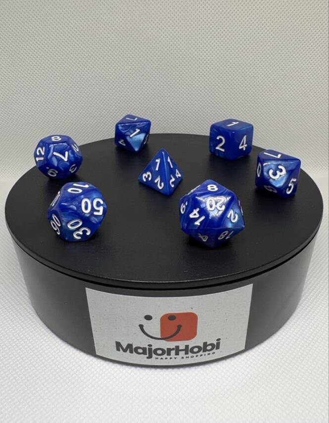 DND FRP 7’li Zar Seti – Sedefli Mavi | Dungeons & Dragons Masaüstü RPG Oyun Zarı Seti - 1