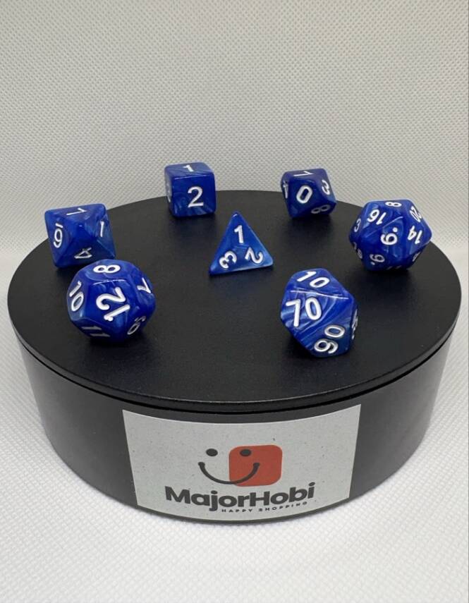 DND FRP 7’li Zar Seti – Sedefli Mavi | Dungeons & Dragons Masaüstü RPG Oyun Zarı Seti - 4