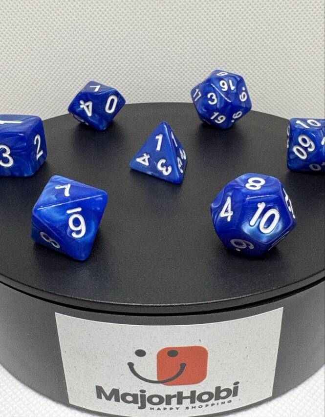 DND FRP 7’li Zar Seti – Sedefli Mavi | Dungeons & Dragons Masaüstü RPG Oyun Zarı Seti - 2