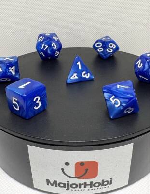 DND FRP 7’li Zar Seti – Sedefli Mavi | Dungeons & Dragons Masaüstü RPG Oyun Zarı Seti - 6