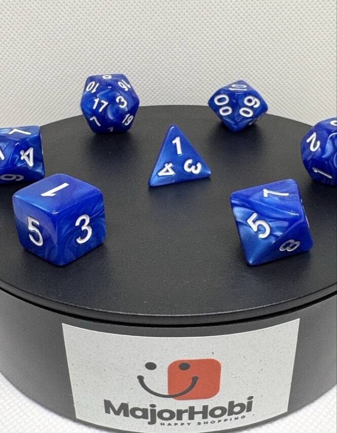 DND FRP 7’li Zar Seti – Sedefli Mavi | Dungeons & Dragons Masaüstü RPG Oyun Zarı Seti - 6