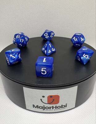DND FRP 7’li Zar Seti – Sedefli Mavi | Dungeons & Dragons Masaüstü RPG Oyun Zarı Seti - 8