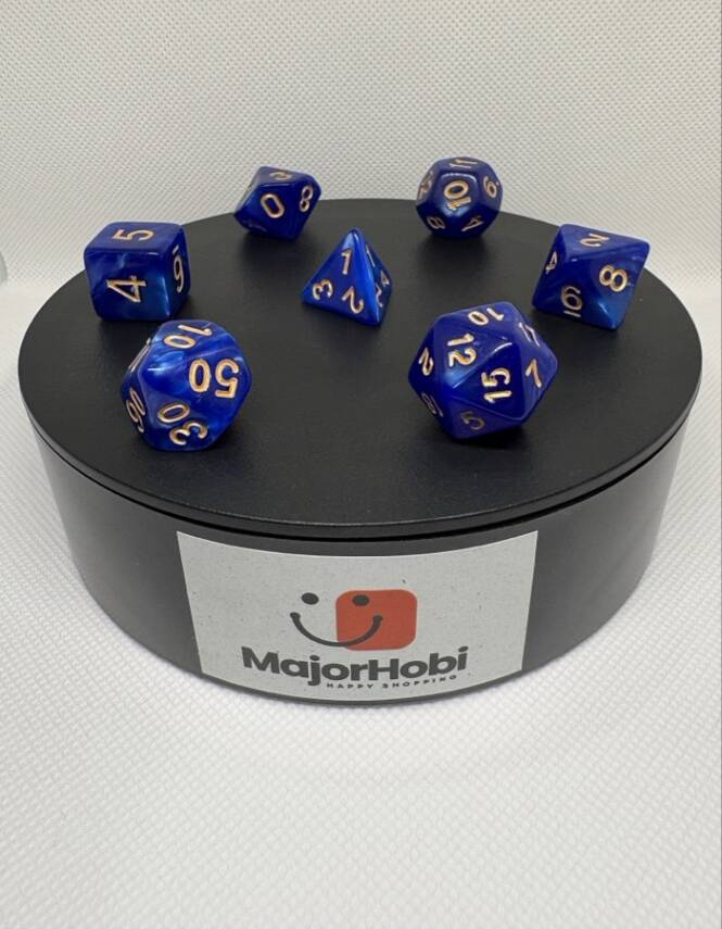 DND FRP 7’li Zar Seti – Sedefli Mavi | Dungeons & Dragons Masaüstü RPG Oyun Zarı Seti - 1