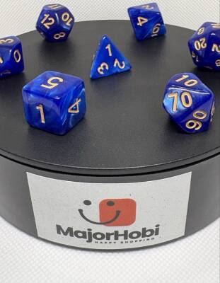 DND FRP 7’li Zar Seti – Sedefli Mavi | Dungeons & Dragons Masaüstü RPG Oyun Zarı Seti - 2
