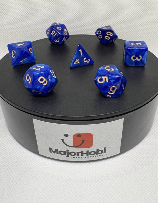 DND FRP 7’li Zar Seti – Sedefli Mavi | Dungeons & Dragons Masaüstü RPG Oyun Zarı Seti - 8