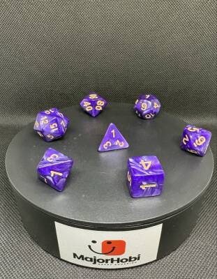 DND FRP 7’li Zar Seti – Sedefli Mor | Dungeons & Dragons Masaüstü RPG Oyun Zarı Seti - 2