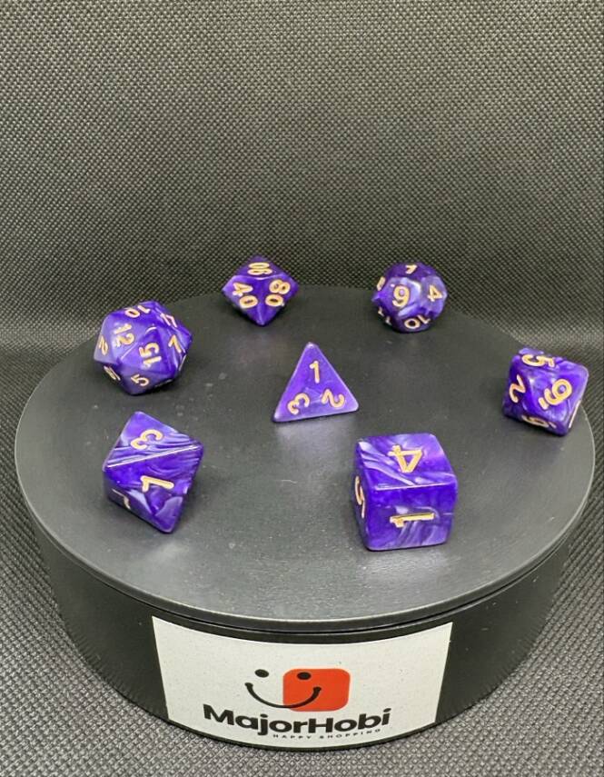 DND FRP 7’li Zar Seti – Sedefli Mor | Dungeons & Dragons Masaüstü RPG Oyun Zarı Seti - 2
