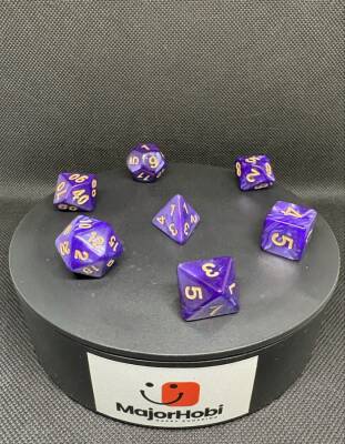 DND FRP 7’li Zar Seti – Sedefli Mor | Dungeons & Dragons Masaüstü RPG Oyun Zarı Seti - 3