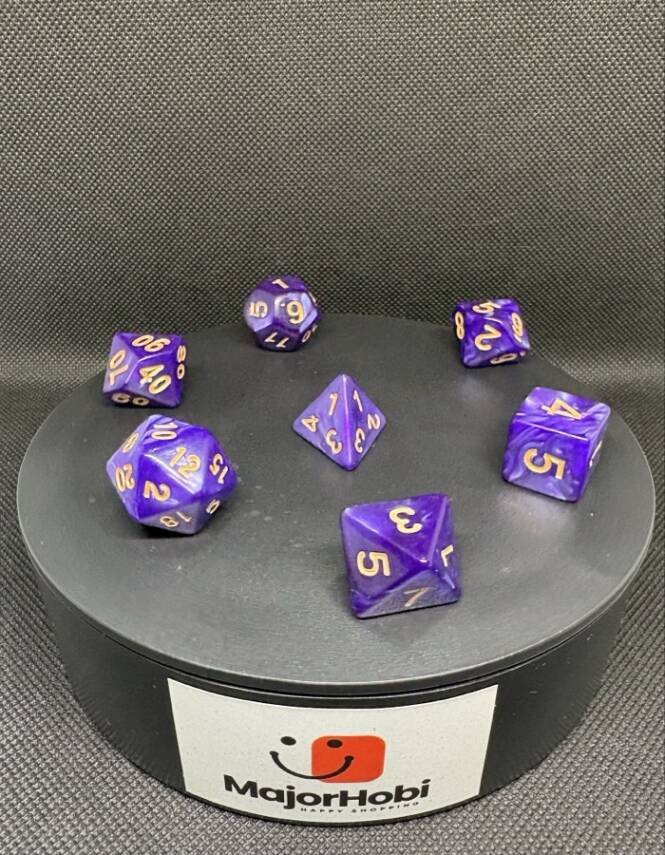 DND FRP 7’li Zar Seti – Sedefli Mor | Dungeons & Dragons Masaüstü RPG Oyun Zarı Seti - 3