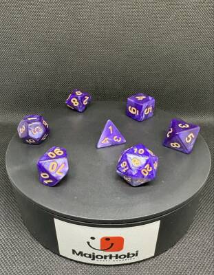DND FRP 7’li Zar Seti – Sedefli Mor | Dungeons & Dragons Masaüstü RPG Oyun Zarı Seti - 4
