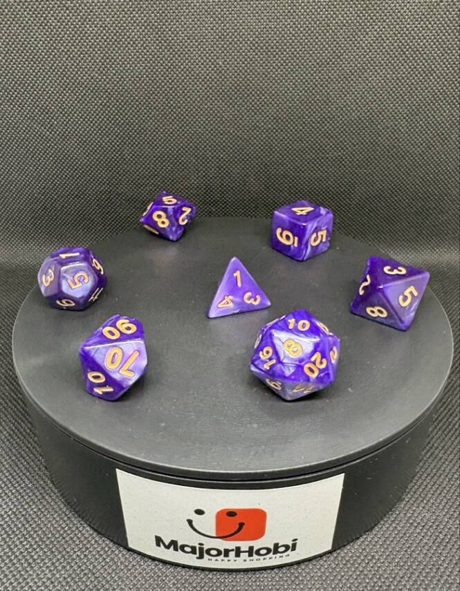 DND FRP 7’li Zar Seti – Sedefli Mor | Dungeons & Dragons Masaüstü RPG Oyun Zarı Seti - 4