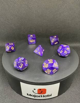 DND FRP 7’li Zar Seti – Sedefli Mor | Dungeons & Dragons Masaüstü RPG Oyun Zarı Seti - 5