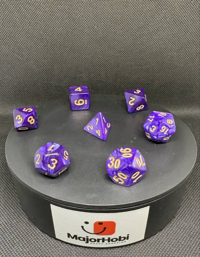 DND FRP 7’li Zar Seti – Sedefli Mor | Dungeons & Dragons Masaüstü RPG Oyun Zarı Seti - 5