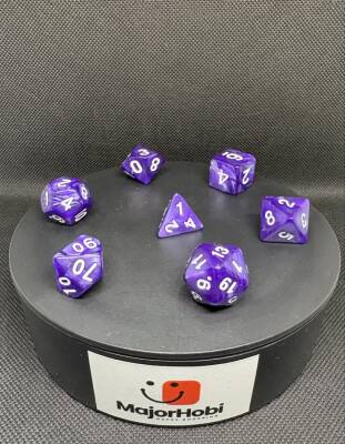 DND FRP 7’li Zar Seti – Sedefli Mor | Dungeons & Dragons Masaüstü RPG Oyun Zarı Seti - 2