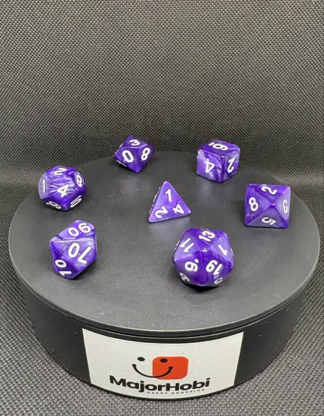 DND FRP 7’li Zar Seti – Sedefli Mor | Dungeons & Dragons Masaüstü RPG Oyun Zarı Seti - 2