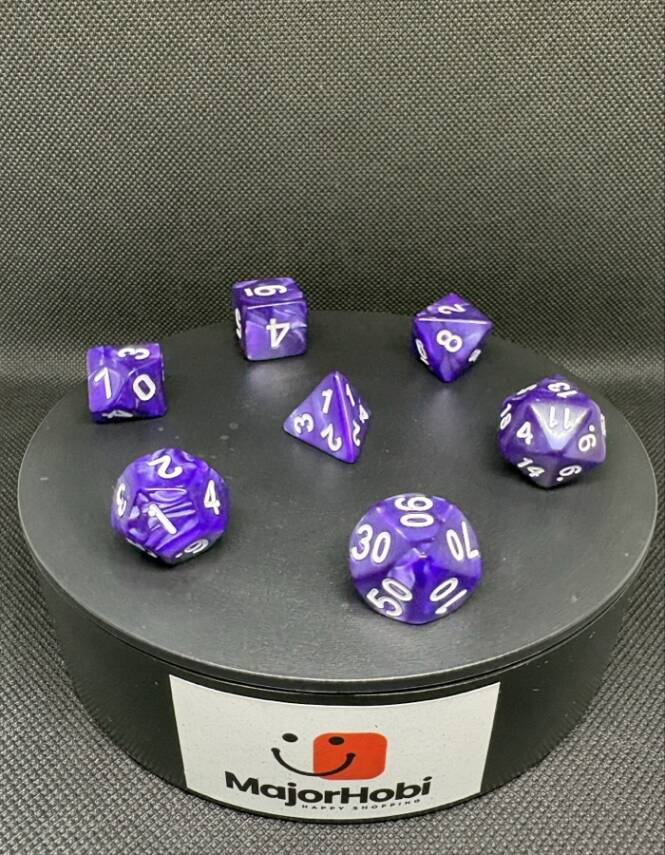 DND FRP 7’li Zar Seti – Sedefli Mor | Dungeons & Dragons Masaüstü RPG Oyun Zarı Seti - 3