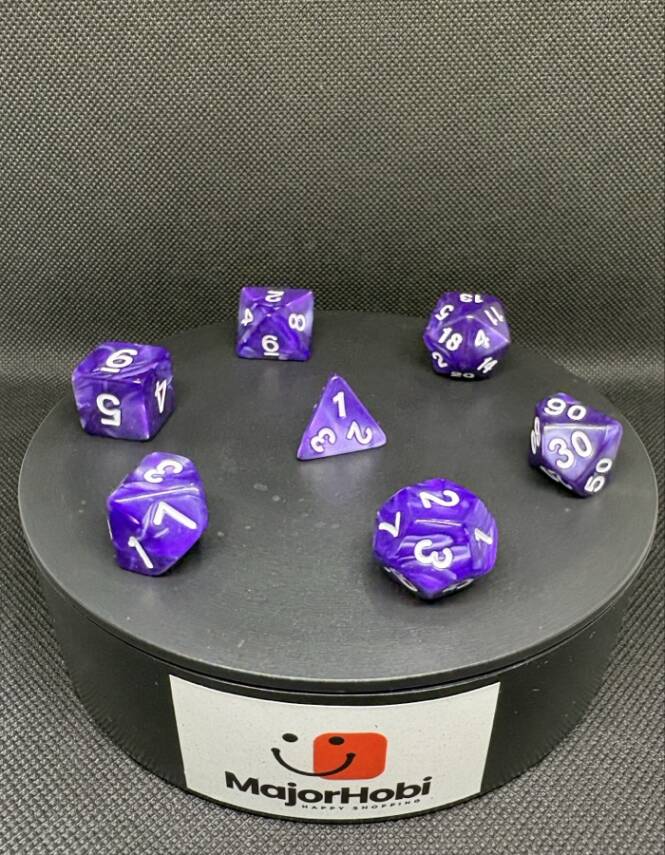 DND FRP 7’li Zar Seti – Sedefli Mor | Dungeons & Dragons Masaüstü RPG Oyun Zarı Seti - 4