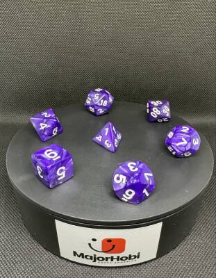 DND FRP 7’li Zar Seti – Sedefli Mor | Dungeons & Dragons Masaüstü RPG Oyun Zarı Seti - 5