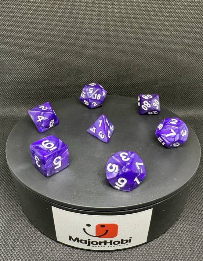 DND FRP 7’li Zar Seti – Sedefli Mor | Dungeons & Dragons Masaüstü RPG Oyun Zarı Seti - 5