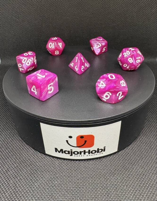 DND FRP 7’li Zar Seti – Sedefli Mor | Dungeons & Dragons Masaüstü RPG Oyun Zarı Seti - 1