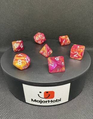 DND FRP 7’li Zar Seti – Sedefli Mor Sarı | Dungeons & Dragons Masaüstü RPG Oyun Zarı Seti - 8