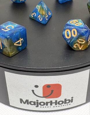DND FRP 7’li Zar Seti – Sedefli Simli Mavi Gold | Dungeons & Dragons Masaüstü RPG Oyun Zarı Seti - 6
