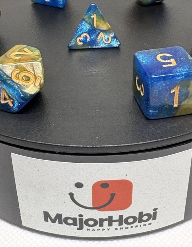DND FRP 7’li Zar Seti – Sedefli Simli Mavi Gold | Dungeons & Dragons Masaüstü RPG Oyun Zarı Seti - 2