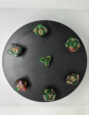 DND FRP 7’li Zar Seti – Sedefli Simli Yeşil Bordo | Dungeons & Dragons Masaüstü RPG Oyun Zarı Seti - 7