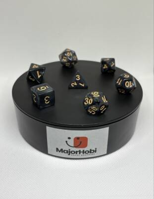 DND FRP 7’li Zar Seti – Sedefli Siyah | Dungeons & Dragons Masaüstü RPG Oyun Zarı Seti - 3