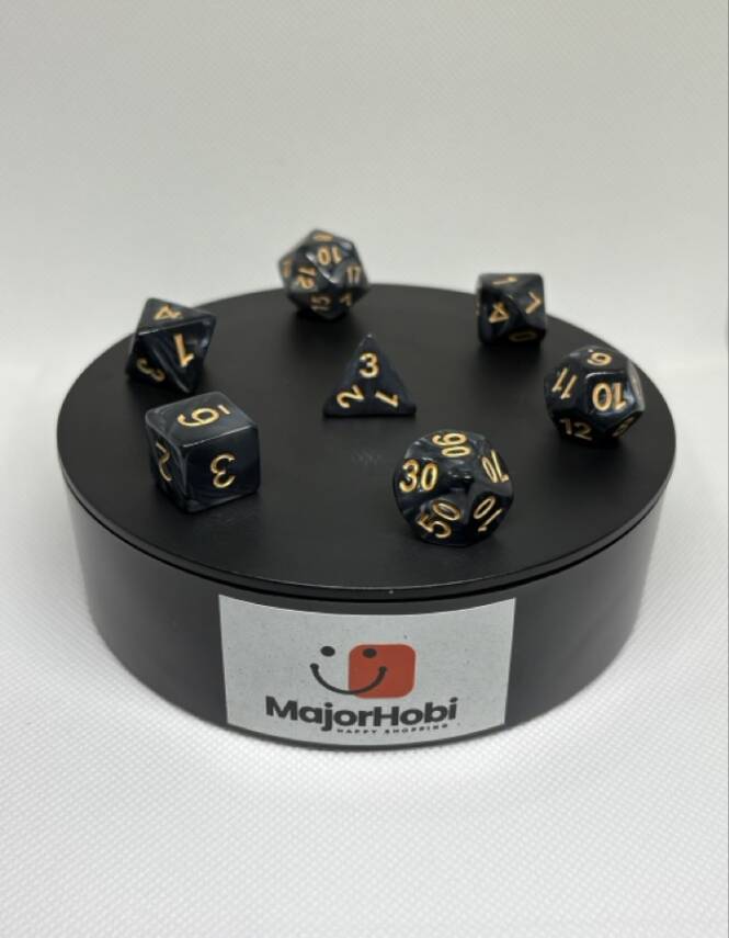 DND FRP 7’li Zar Seti – Sedefli Siyah | Dungeons & Dragons Masaüstü RPG Oyun Zarı Seti - 3