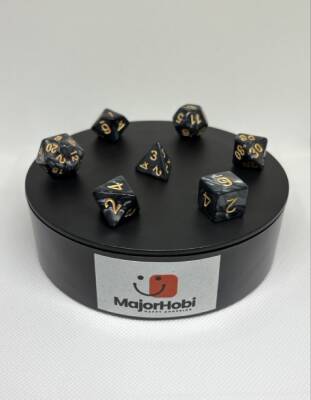 DND FRP 7’li Zar Seti – Sedefli Siyah | Dungeons & Dragons Masaüstü RPG Oyun Zarı Seti - 4