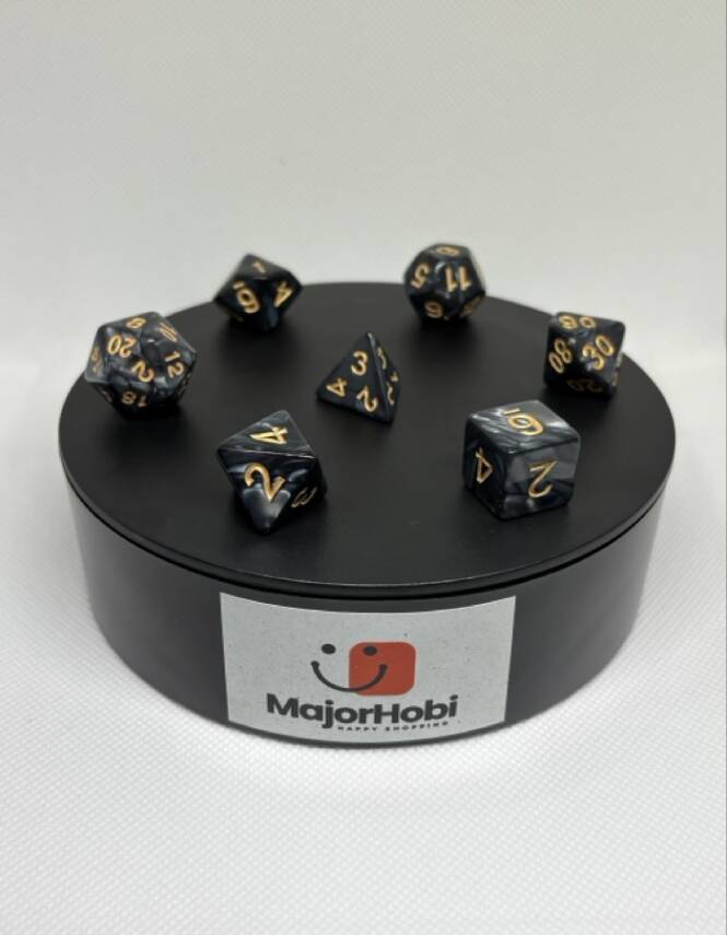 DND FRP 7’li Zar Seti – Sedefli Siyah | Dungeons & Dragons Masaüstü RPG Oyun Zarı Seti - 4