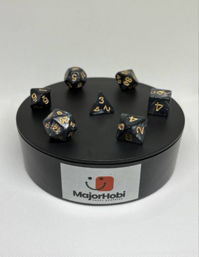 DND FRP 7’li Zar Seti – Sedefli Siyah | Dungeons & Dragons Masaüstü RPG Oyun Zarı Seti - 6