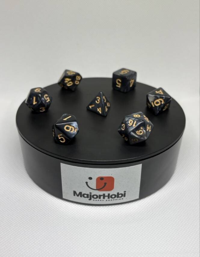 DND FRP 7’li Zar Seti – Sedefli Siyah | Dungeons & Dragons Masaüstü RPG Oyun Zarı Seti - 7