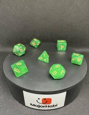 DND FRP 7’li Zar Seti – Sedefli Yeşil | Dungeons & Dragons Masaüstü RPG Oyun Zarı Seti - 2