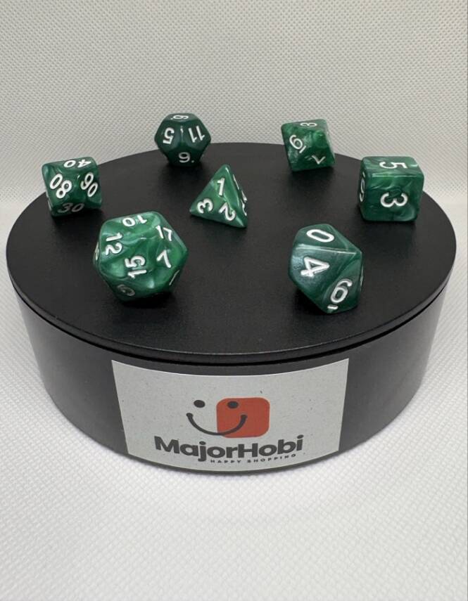 DND FRP 7’li Zar Seti – Sedefli Yeşil | Dungeons & Dragons Masaüstü RPG Oyun Zarı Seti - 1