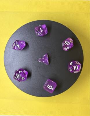 DND FRP 7’li Zar Seti – Şeffaf Açık Mor | Dungeons & Dragons Masaüstü RPG Oyun Zarı Seti - 2