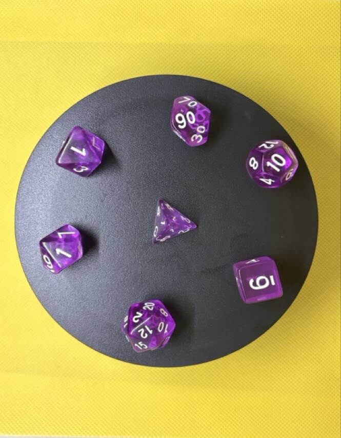 DND FRP 7’li Zar Seti – Şeffaf Açık Mor | Dungeons & Dragons Masaüstü RPG Oyun Zarı Seti - 5