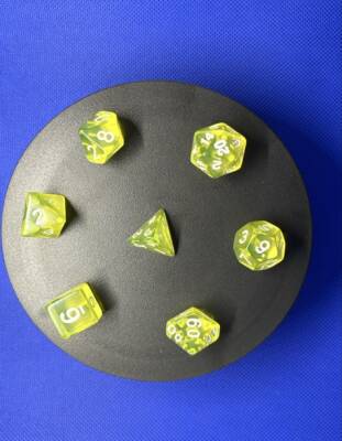 DND FRP 7’li Zar Seti – Şeffaf Açık Yeşil | Dungeons & Dragons Masaüstü RPG Oyun Zarı Seti - 2