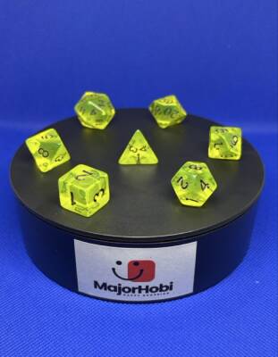 DND FRP 7’li Zar Seti – Şeffaf Açık Yeşil | Dungeons & Dragons Masaüstü RPG Oyun Zarı Seti