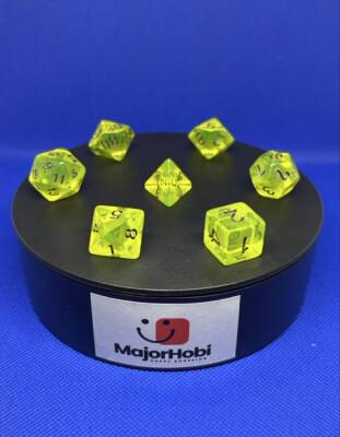 DND FRP 7’li Zar Seti – Şeffaf Açık Yeşil | Dungeons & Dragons Masaüstü RPG Oyun Zarı Seti - 3