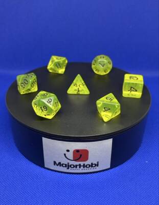 DND FRP 7’li Zar Seti – Şeffaf Açık Yeşil | Dungeons & Dragons Masaüstü RPG Oyun Zarı Seti - 4