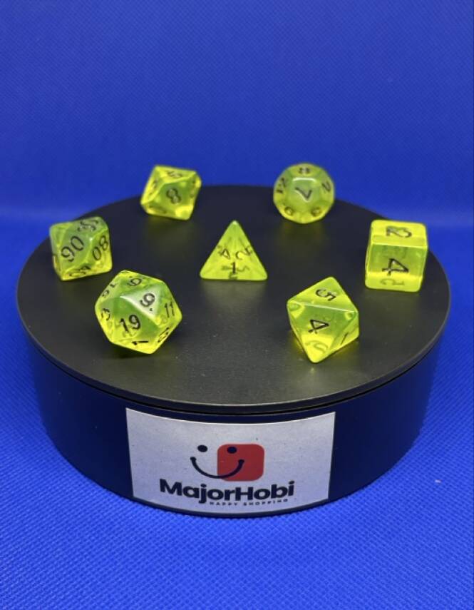 DND FRP 7’li Zar Seti – Şeffaf Açık Yeşil | Dungeons & Dragons Masaüstü RPG Oyun Zarı Seti - 4