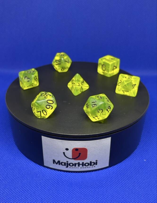 DND FRP 7’li Zar Seti – Şeffaf Açık Yeşil | Dungeons & Dragons Masaüstü RPG Oyun Zarı Seti - 6